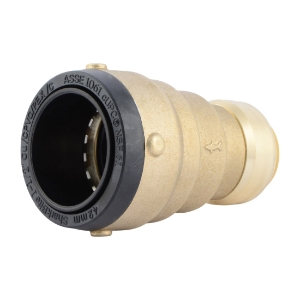 Sharkbite® SB014128 2XL Large Diameter Pipe Reducing Coupling, 1-1/2 x 1 in Nominal, Push-Fit End Style, Brass