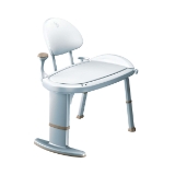 Moen® DN7105 Premium Transfer Bench, Home Care®, 32.76 in OAW x 21.86 in OAD x 16-1/2 to 21 in OAH, Metal/Plastic, Glacier White