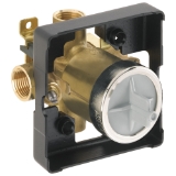 DELTA® R10000-IPWS Universal Tub and Shower Rough-In Valve Body, 1/2 in FNPT Inlet x 1/2 in FNPT Outlet, Forged Brass Body