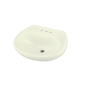 Gerber® G001250409 Maxwell® Petite Lavatory Sink With Consealed Front Overflow, Round Shape, 4 in Faucet Hole Spacing