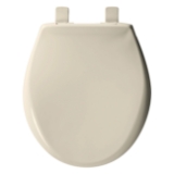 Bemis® 200E4 146 Toilet Seat With Cover, AFFINITY ™, Round Bowl, Closed Front, Plastic, Almond, Adjustable Hinge