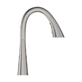 GROHE 30368DC2 30368_2 Ladylux® Pull-Down Bar Faucet, 1.75 gpm Flow Rate, Supersteel, 1 Handle, 1 Faucet Hole, Residential