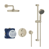 GROHE 34745EN0 Grohtherm® Shower Set with Tempesta® 210 Shower Head, 1.75 gpm, 59 in L Hose, Brushed Nickel