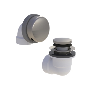 Watco® 901-FA-PVC-BN Innovator® 901 Bath Waste Half Kit with Brushed Nickel Face Actuated Stopper, PVC
