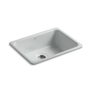 Kohler® 6585-95 Iron/Tones® Kitchen Sink, Ice Grey, Rectangular Shape, 21 in L x 16 in W x 7-1/2 in D Bowl, 24-1/4 in L x 18-3/4 in W x 8-1/4 in H, Top/Undermount, Enameled Cast Iron