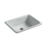 Kohler® 6585-95 Iron/Tones® Kitchen Sink, Ice Grey, Rectangular Shape, 21 in L x 16 in W x 7-1/2 in D Bowl, 24-1/4 in L x 18-3/4 in W x 8-1/4 in H, Top/Undermount, Enameled Cast Iron