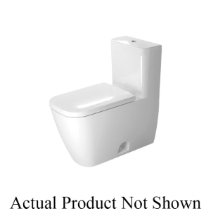 DURAVIT 2121010001 One-Piece Toilet, Happy D.2, Elongated Bowl, 15-3/4 in H Rim, 12 in Rough-In, 1.32/0.92 gpf, White