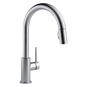 DELTA® 9159-AR-DST Trinsic® Single Handle Pull-Down Kitchen Faucet, Arctic™ Stainless