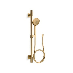 Kohler® 99242-G-2MB Awaken® G110 Deluxe Slidebar Kit, 4-5/16 in Dia 4 Shower Head, 1.75 gpm Flow Rate, 60 in L Hose, Vibrant® Brushed Moderne Brass