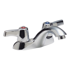 DELTA® 21C133 TECK® Heavy Duty Centerset Sink Faucet, Chrome, 2 Handles, 1.5 gpm Flow Rate