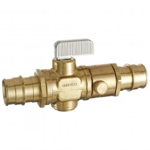 dahl 521-PRPX5-PRPX5D 3/4" F1960 x 3/4" F1960 w/Drain Inline, Straight, Brass, Lead-Free