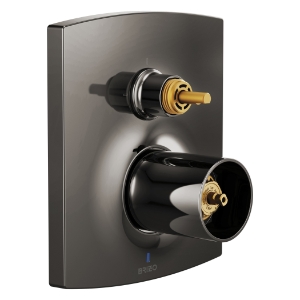 Brizo® T75P506-BNXLHP Pressure Balance Valve Trim with Integrated 3-Function Diverter Trim - Less Handles, Brilliance® Black Onyx