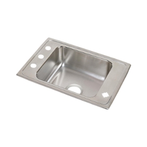 Elkay® DRKAD2517552 Lustertone™ Classic Classroom Sink, Rectangle Shape, 17 in W x 5-1/2 in H, Top Mounting, 304 Stainless Steel