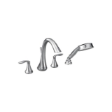 Moen® T944 Eva® Widespread Roman Tub Faucet, 10 in Center, Chrome, 2 Handles, Traditional