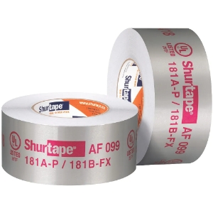 Shurtape® 232622 AF 099 Listed/Printed Aluminum Foil Tape, 60 yd L x 72 mm W, 7.9 mil THK, Acrylic Based Adhesive, Dead-Soft Aluminum Foil Backing, Silver