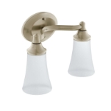Moen® YB2862BN 2-Globe Bath Light, Eva®, 120 VAC, Brushed Nickel
