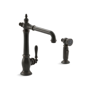 Kohler® 99265-2BZ Artifacts® Kitchen Sink Faucet, 1.5 gpm Flow Rate, High-Arc Swivel Spout, Oil Rubbed Bronze, 1 Handle