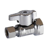 LEGEND 114-702NL T-596NL 1/4 Turn Straight Supply Stop Valve, 3/8 in Nominal, FNPT x Compression End Style, 125 psi Pressure, Forged Brass Body, Polished Chrome