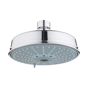 GROHE 27130000 Shower Head, Rainshower™ Rustic 160, 2.5 gpm, 4 Sprays, Ceiling Mount, 6-5/16 in Dia Head, Polished Chrome