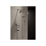 DELTA® 55433-SS Wall Mount Hand Shower, 3 in Dia 3 Shower Head, 1.75 gpm Flow Rate, 60 in L Hose, 1/2 in Connection, Stainless