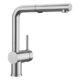 Blanco 526366 Linus Kitchen Faucet, 1.5 gpm Flow Rate, 160 deg Swivel Pull-Out Spout, PVD Steel, 1 Handle, 1 Faucet Hole