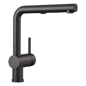 Blanco 526367 Linus Kitchen Faucet, 1.5 gpm Flow Rate, 160 deg Swivel Pull-Out Spout, Anthracite, 1 Handle, 1 Faucet Hole