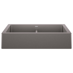 Blanco 526549 VINTERA™ Equal Double Bowl Apron Front Kitchen Sink, Rectangular Shape, 33 in L x 19 in W x 9.366 in H, Flush/Undermount, SILGRANIT®, Metallic Gray