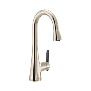 Moen® S6235NL Sinema™ Pulldown Bar Faucet, 1.5 gpm, Polished Nickel, 1 Handle, 1 Faucet Hole, Traditional