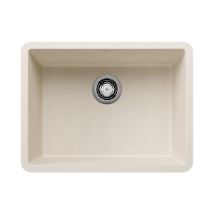 Blanco 527402 PRECIS 24 SILGRANIT® Sink, Soft White, Rectangle Shape, 21-7/16 in W Bowl x 15-3/4 in D Bowl, 23-7/16 in W x 17-3/4 in D, Undermounting, Granite
