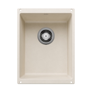 Blanco 527404 PRECIS BAR SILGRANIT® Sink, Soft White, Rectangle Shape, 7-1/2 in L x 12-5/8 in W Bowl x 15-3/4 in D Bowl, 7-15/16 in H x 13-3/4 in W x 18-1/8 in D, Undermounting, Granite