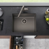 Blanco 527411 PRECIS 24 SILGRANIT® Sink, Volcano Gray, Rectangle Shape, 21-7/16 in W Bowl x 15-3/4 in D Bowl, 23-7/16 in W x 17-3/4 in D, Undermounting, Granite