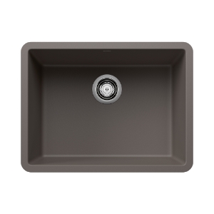Blanco 527411 PRECIS 24 SILGRANIT® Sink, Volcano Gray, Rectangle Shape, 21-7/16 in W Bowl x 15-3/4 in D Bowl, 23-7/16 in W x 17-3/4 in D, Undermounting, Granite