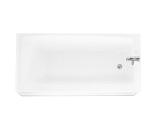 Swan® BT03060RD.010 Veritek 60 Inch Bathtub, Soaking, Rectangle Shape, 60 in L x 30 in W, Right Drain, White