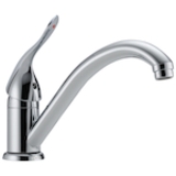 DELTA® 101LF-HDF HDF® Centerset Kitchen Faucet, 1.8 gpm Flow Rate, Swivel Spout, Chrome, 1 Handle