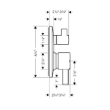 Hansgrohe 04447000 Pressure Balance Trim, 4.5 gpm Shower, Polished Chrome