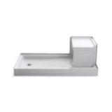 Kohler® 1977-0 Tresham® Single Threshold Shower Base, White, Left Drain, 60 in L x 32 in W x 21-1/8 in D