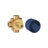 GROHE 29901000 Concetto Diverter Rough-In Valve with 1/2 in NPT Plasterguard, 1/2 in FNPT Inlet x 1/2 in FNPT Outlet, 2 Ways, Brass Body, StarLight® Polished Chrome