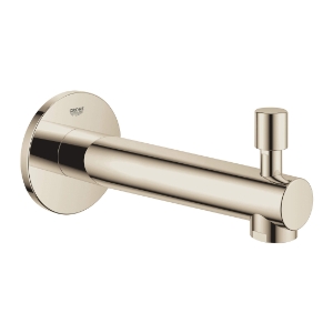 GROHE 13275BE1 Concetto™ Flow Control Tub Spout with Integrated Diverter, 6-11/16 in L, 1/2 in FNPT Connection, Brass, StarLight® Polished Nickel, Residential
