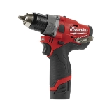 Milwaukee® M12™ FUEL™ 2504-22 Cordless Hammer Drill Kit, 1/2 in Keyless Chuck, 12 VAC, 0 to 450/0 to 1700 rpm No-Load, Lithium-Ion Battery