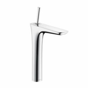 Hansgrohe 15072001 PuraVida 240 High Riser Bathroom Faucet, Commercial, 1.2 gpm Flow Rate, 9-1/2 in H Spout, 1 Handle, 1 Faucet Hole, Polished Chrome, Function: Traditional