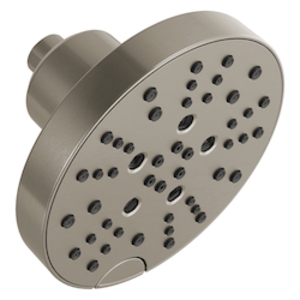 DELTA® 52668-SS-PR Universal Showerhead with H2Okinetic® Technology, 1.75 gpm Max Flow, 5 Sprays, 6 in Dia x 3-15/16 in H Head, Lumicoat® Stainless