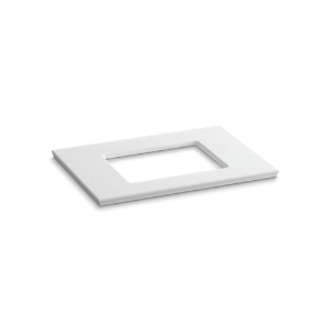 Kohler® 5456-S33 Solid/Expressions™ Solid Surface Vanity Top with Single Verticyl® Rectangular Cutout, 1-1/4 in OAH x 22-13/16 in OAW x 22-13/16 in OAD, Stone Top, White Top