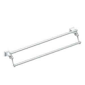 Moen® DN8322CH Double Towel Bar, Retreat®, 24 in L Bar, 5.21 in OAD x 4.2 in OAH, Brass, Chrome