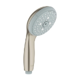 GROHE 28421EN1 New Tempesta® 100 Hand Shower, 2.5 gpm Flow Rate, 4 Sprays, 3-15/16 in Dia Head, 1/2 in Connection, Brushed Nickel