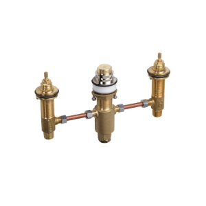Hansgrohe 06607000 3-Hole Tub Filler, 1/2 in NPT Inlet x 1/2 in NPT Outlet, 44 psi, 10 gpm, Solid Brass Body