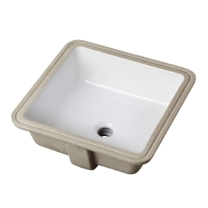 Gerber® G0013710 Wicker Park™ Undercounter Bathroom Sink, Square Shape, 16-1/8 in W x 16-1/8 in D x 6-15/16 in H, Deck/Wall Mount, Vitreous China, White