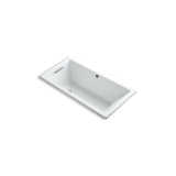 Kohler® 1121-W1-0 Underscore® Bathtub with Bask® Heated Surface and End Drain, Underscore®, Soaking, Rectangle Shape, 60 in L x 30 in W, End Drain, White