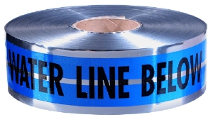 Empire® 31-022 Multi-Layer Premium Detectable Tape, Black/Blue/Silver, 1000 ft L x 3 in W x 5 mil THK