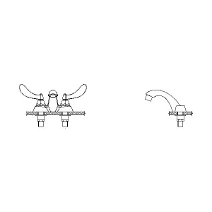 DELTA® 21C154 TECK® Heavy Duty Centerset Sink Faucet, Chrome, 2 Handles, 0.5 gpm Flow Rate