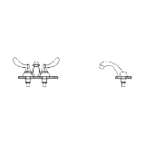 DELTA® 21C154 TECK® Heavy Duty Centerset Sink Faucet, Chrome, 2 Handles, 0.5 gpm Flow Rate